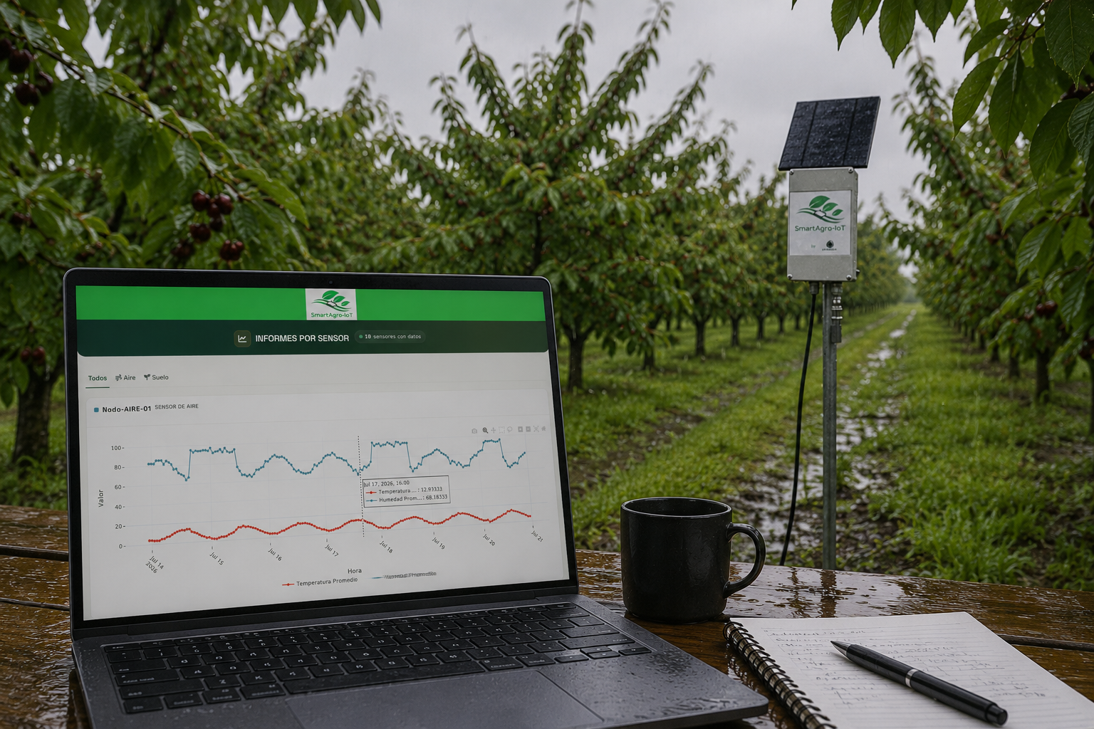 Datos del campo centralizados en SmartAgro-IoT